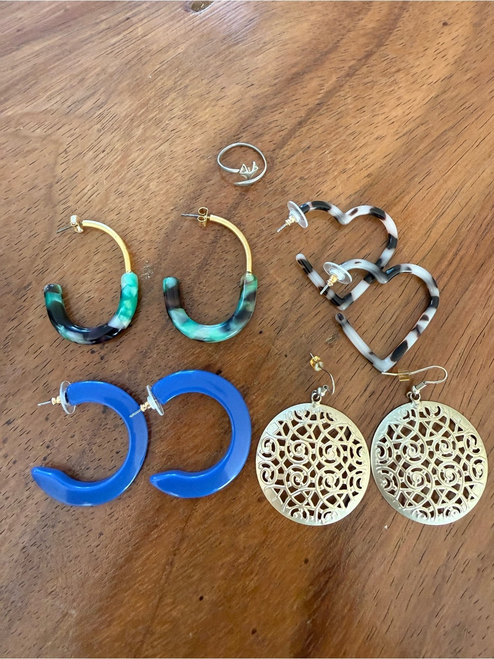Madewell Blue Resin Hoop Earrings